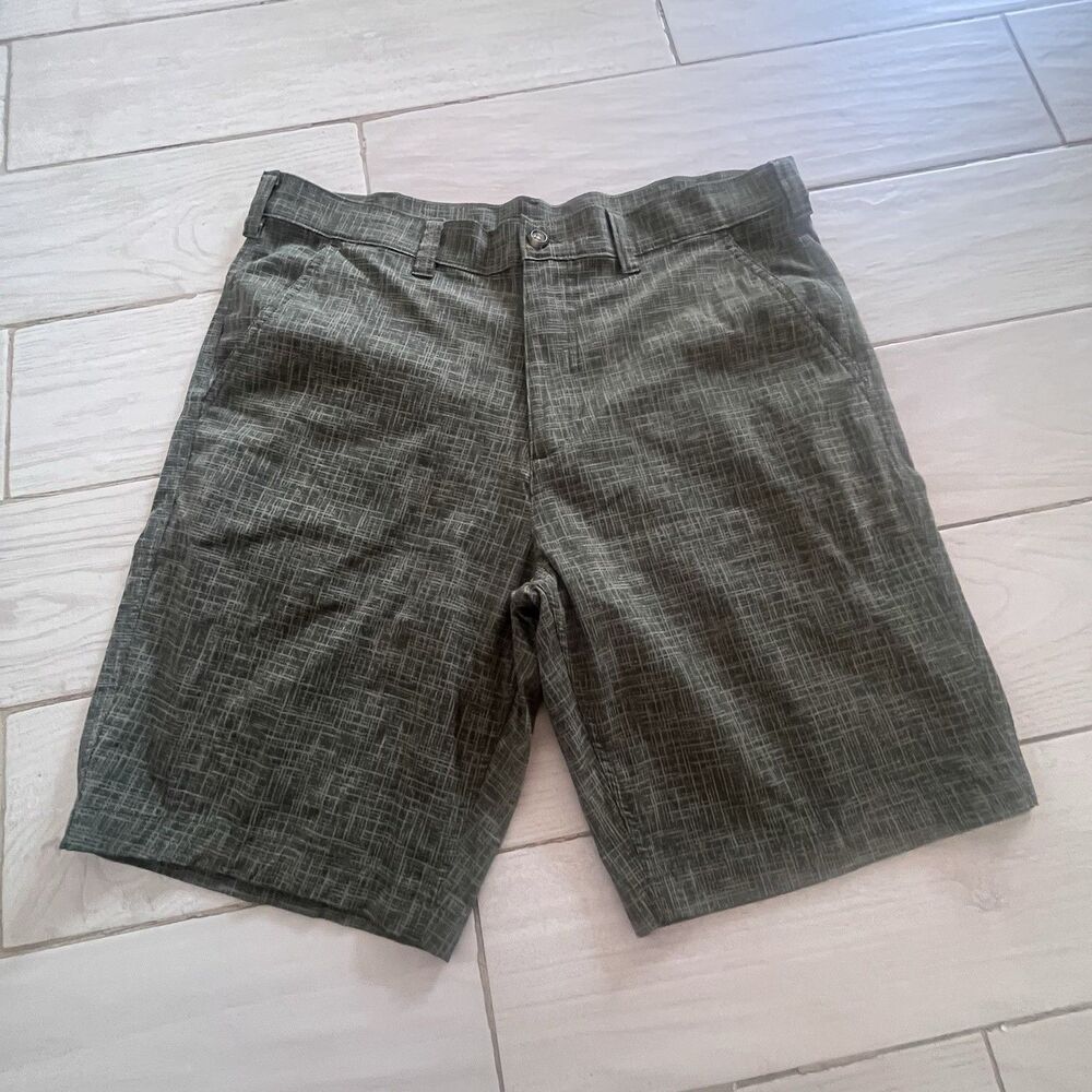Eddie Bauer Travex Green Men’s Nylon Hiking Shorts Size 36 W/zipped pocket outdo